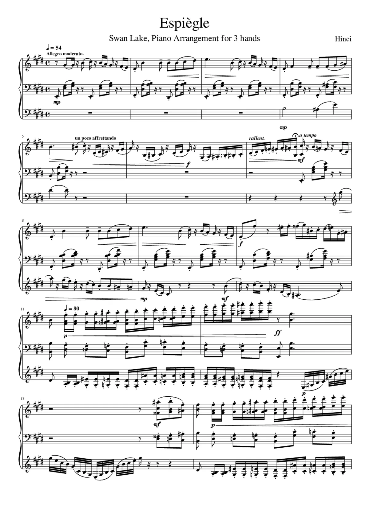 Swan Lake (ballet) Op.20 - Page 1