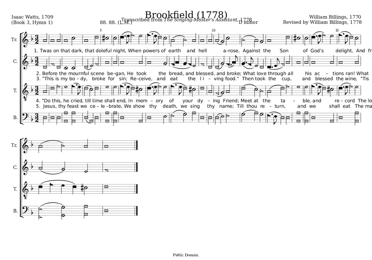 Brookfield - William Billings - Page 1