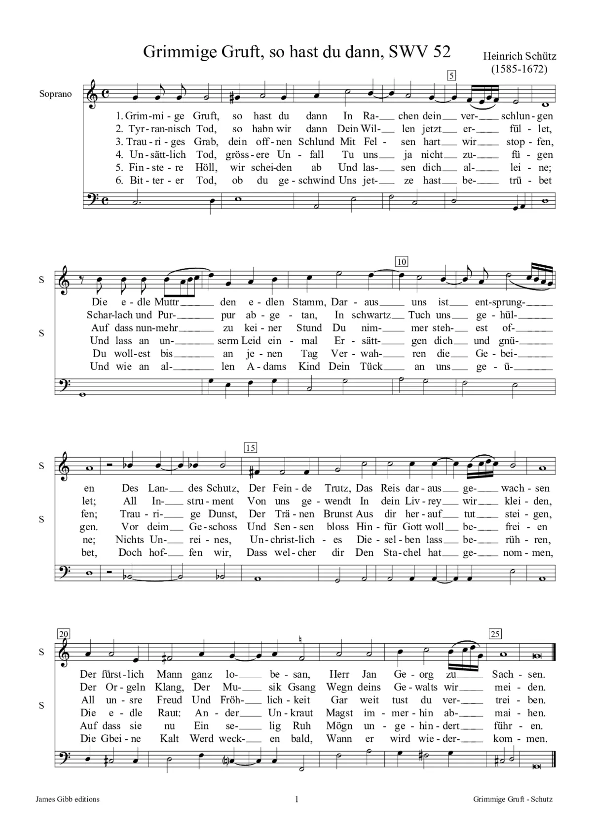 Grimmige Gruft, SWV 52 - Page 1