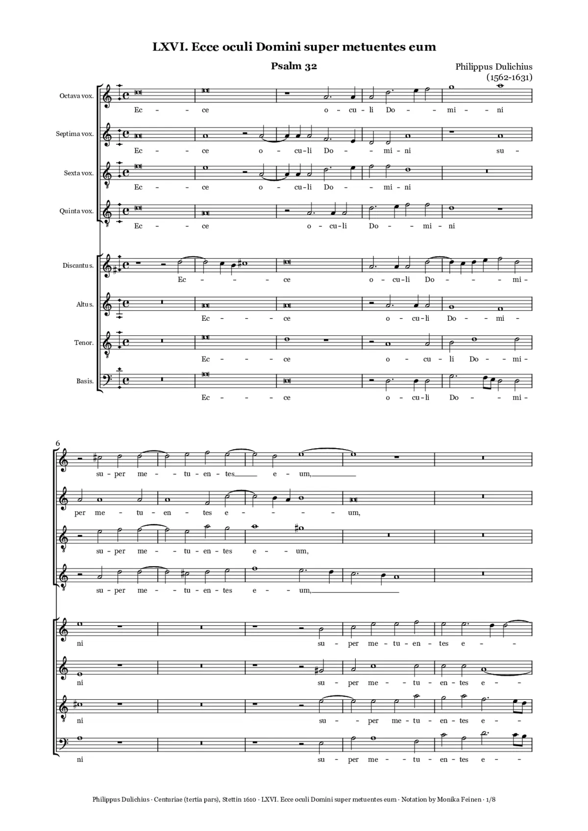 Ecce oculi Domini super metuentes eum - Page 1