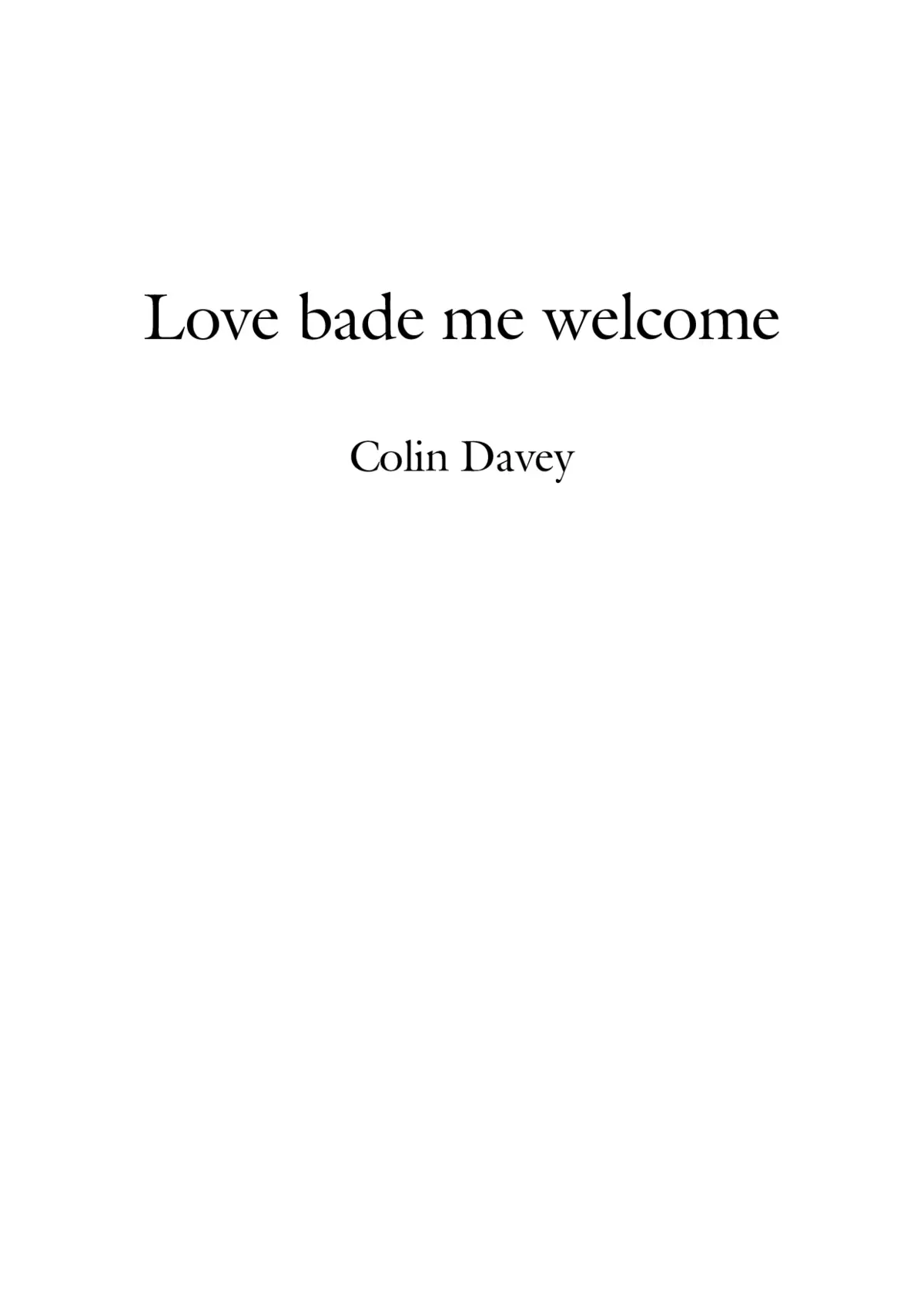 Love bade me welcome - Page 1