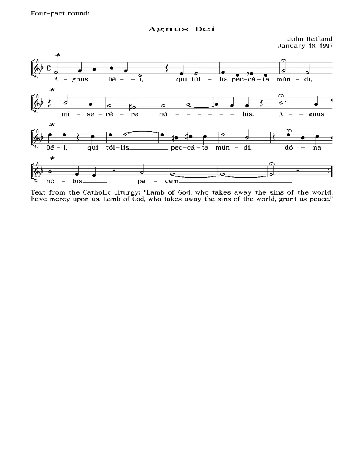 Agnus Dei (round) - Page 1