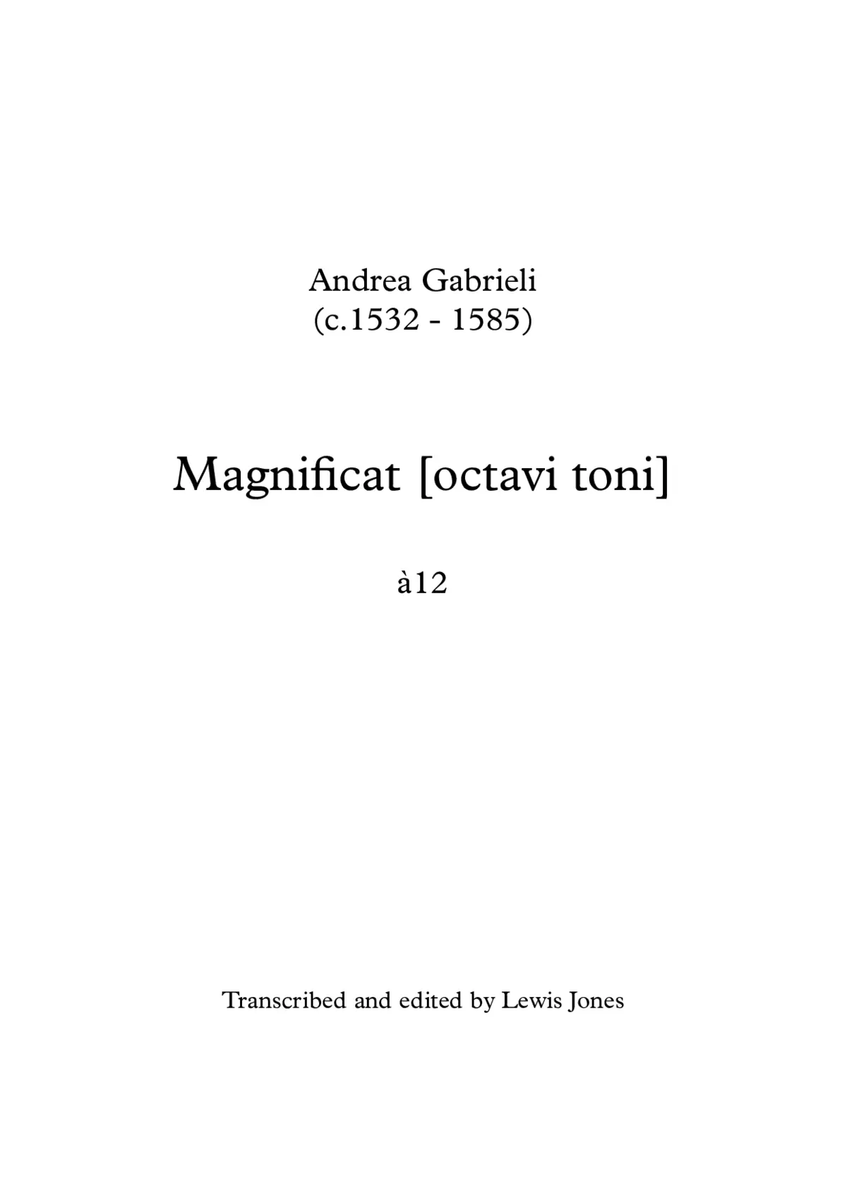 Magnificat a 12 - Page 1