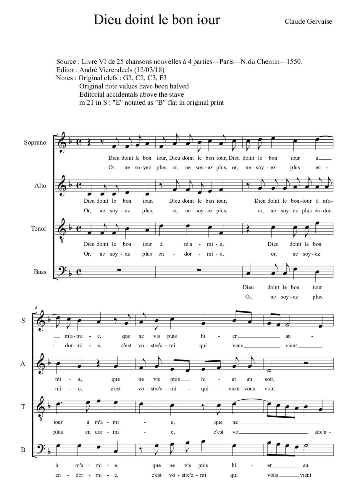 Dieu doint le bon iour - Page 1