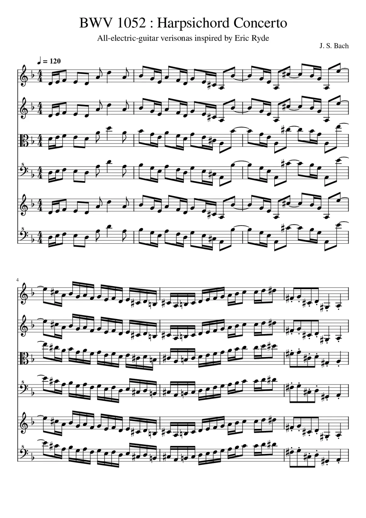 Harpsichord Concerto No.1 in D minor BWV 1052 - Page 1