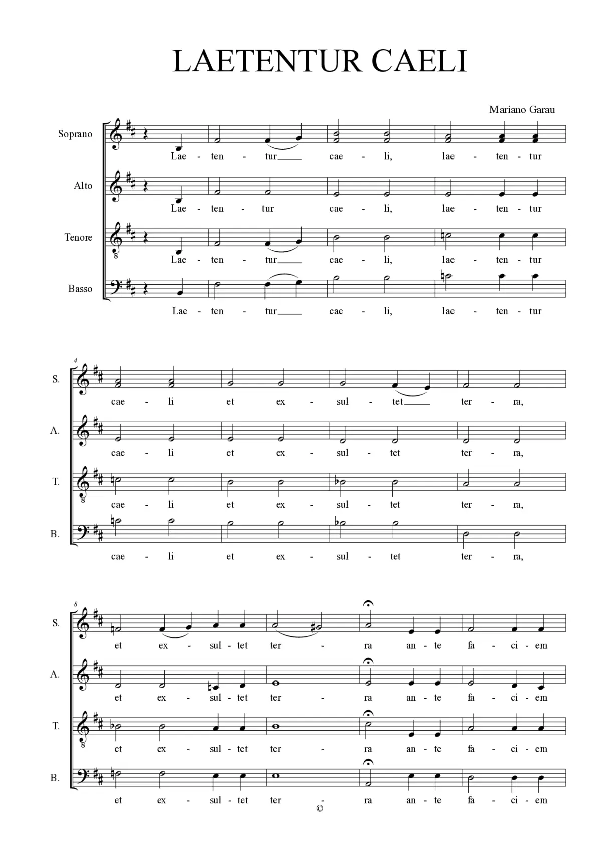 Laetentur caeli - Page 1