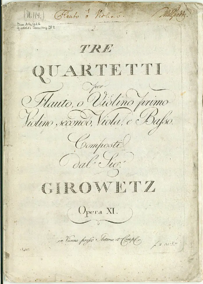 3 Quartets for Flute and Strings - Page 1