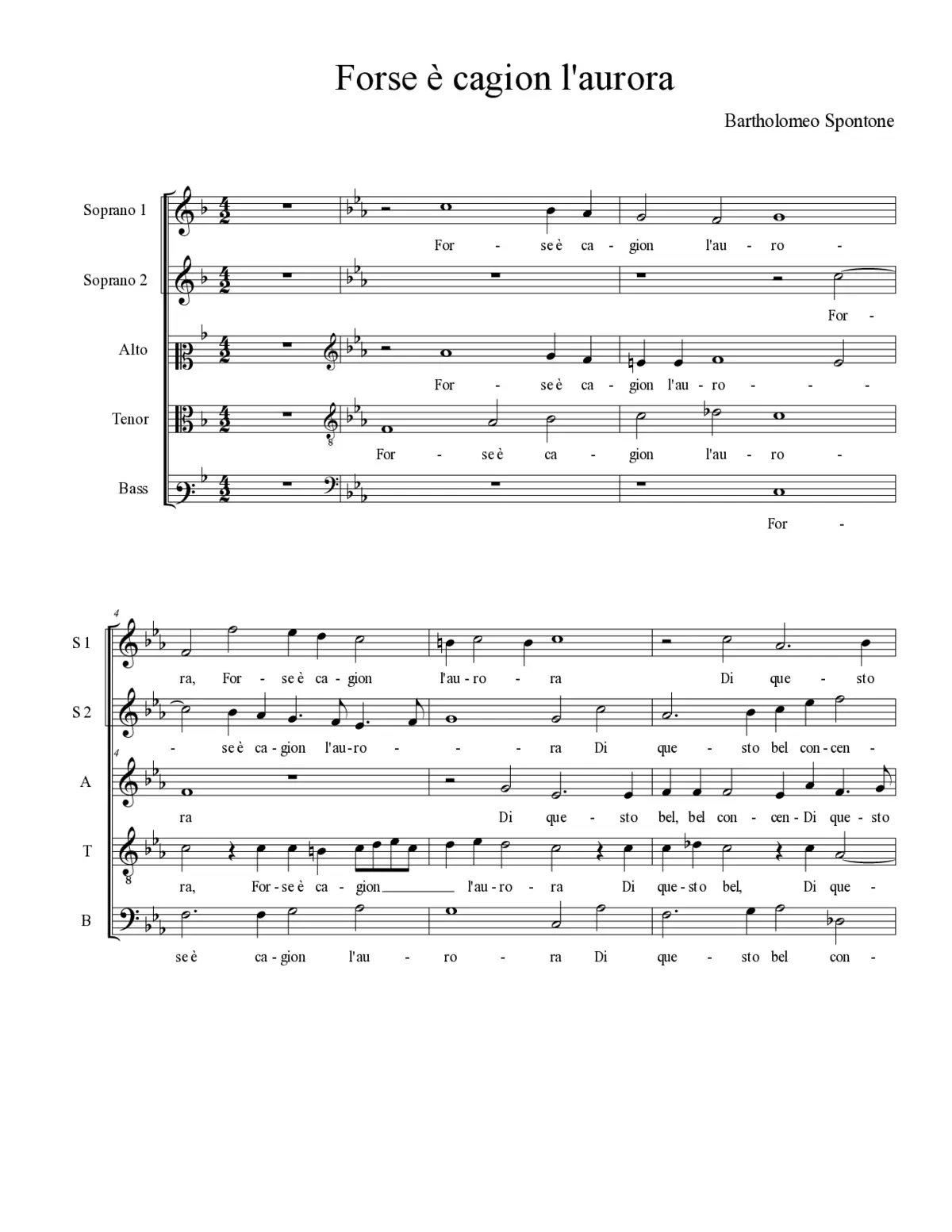 Forse è cagion l'aurora - Page 1