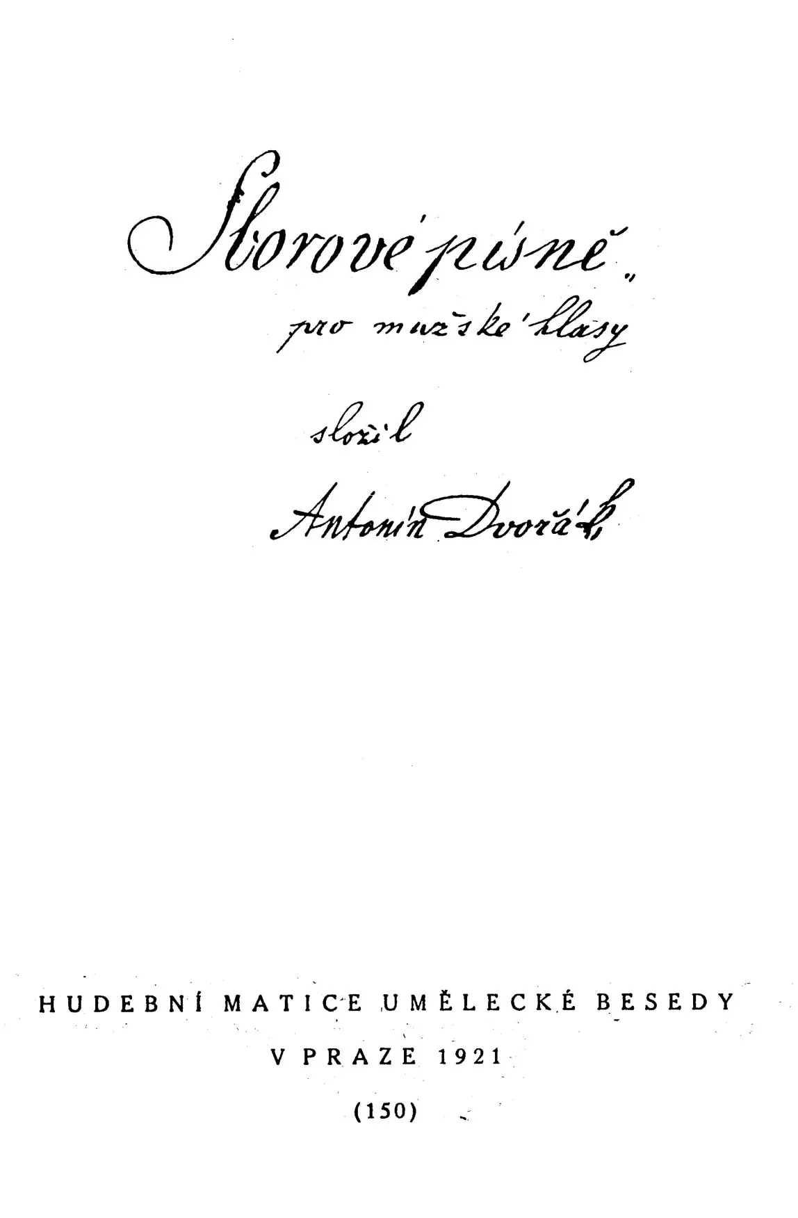 Sborové písně pro mužské hlasy - Page 1