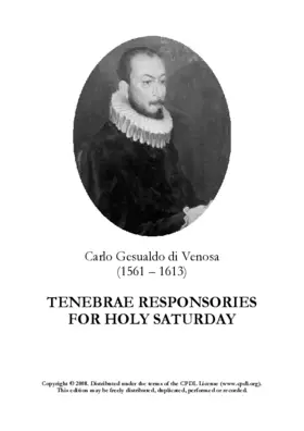 Tenebrae Responsories for Holy Saturday