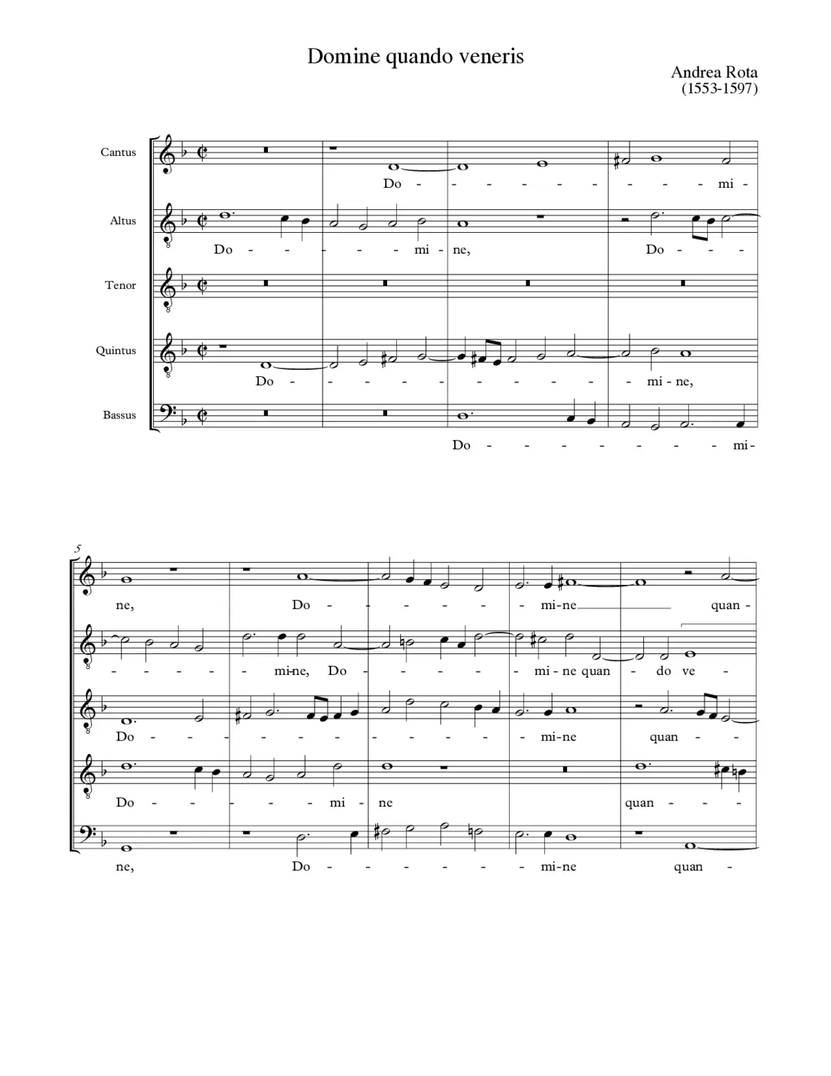 Domine quando veneris a 5 - Page 1