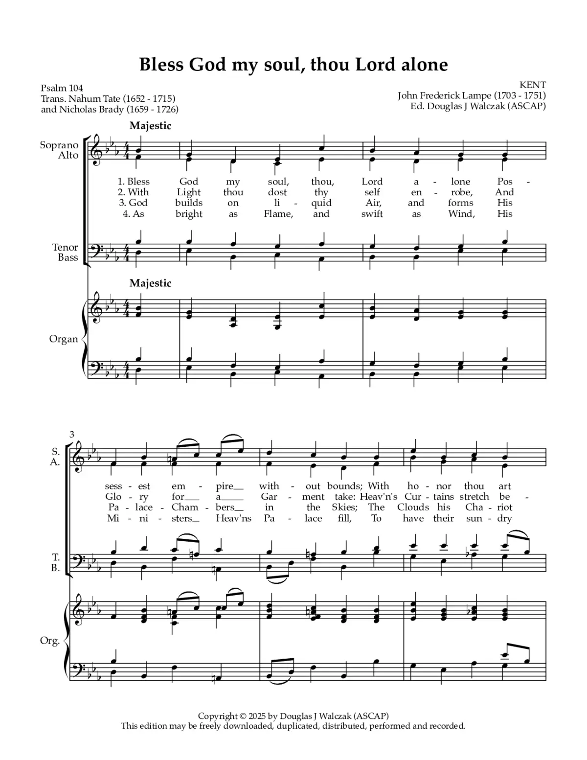 Bless God my soul, thou Lord alone - Page 1