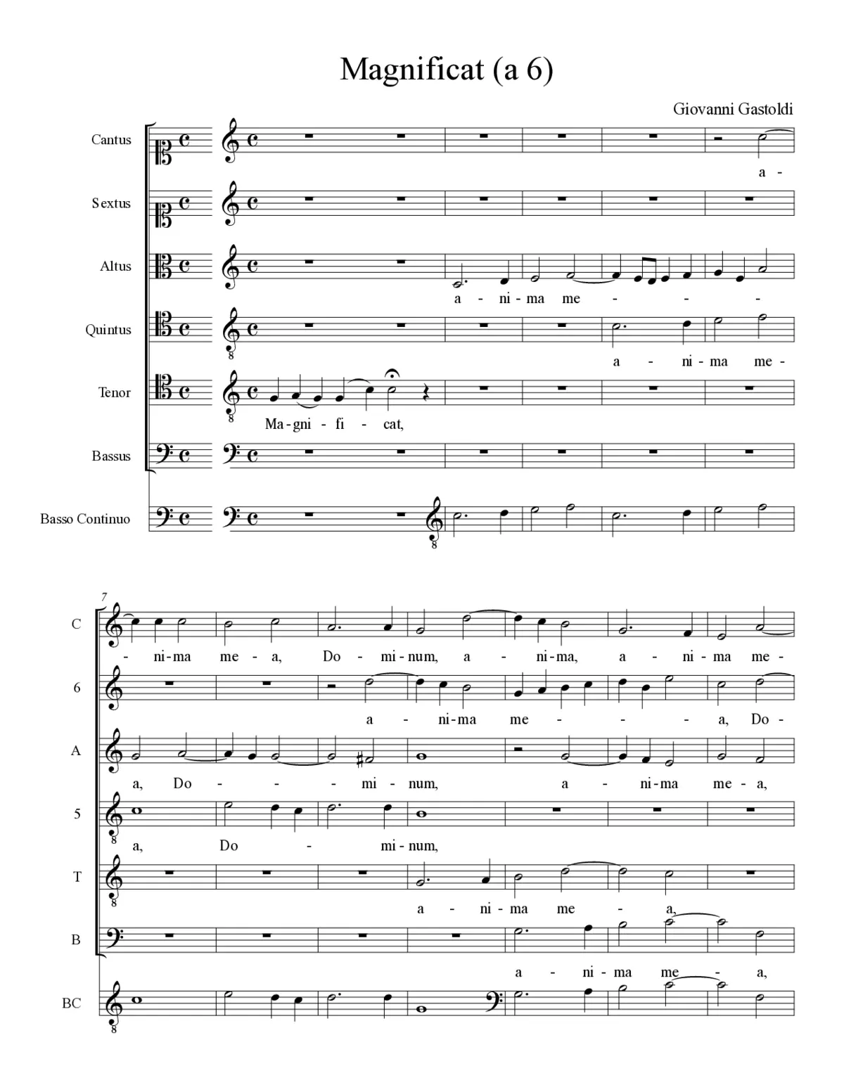 Magnificat (a 6) - Page 1