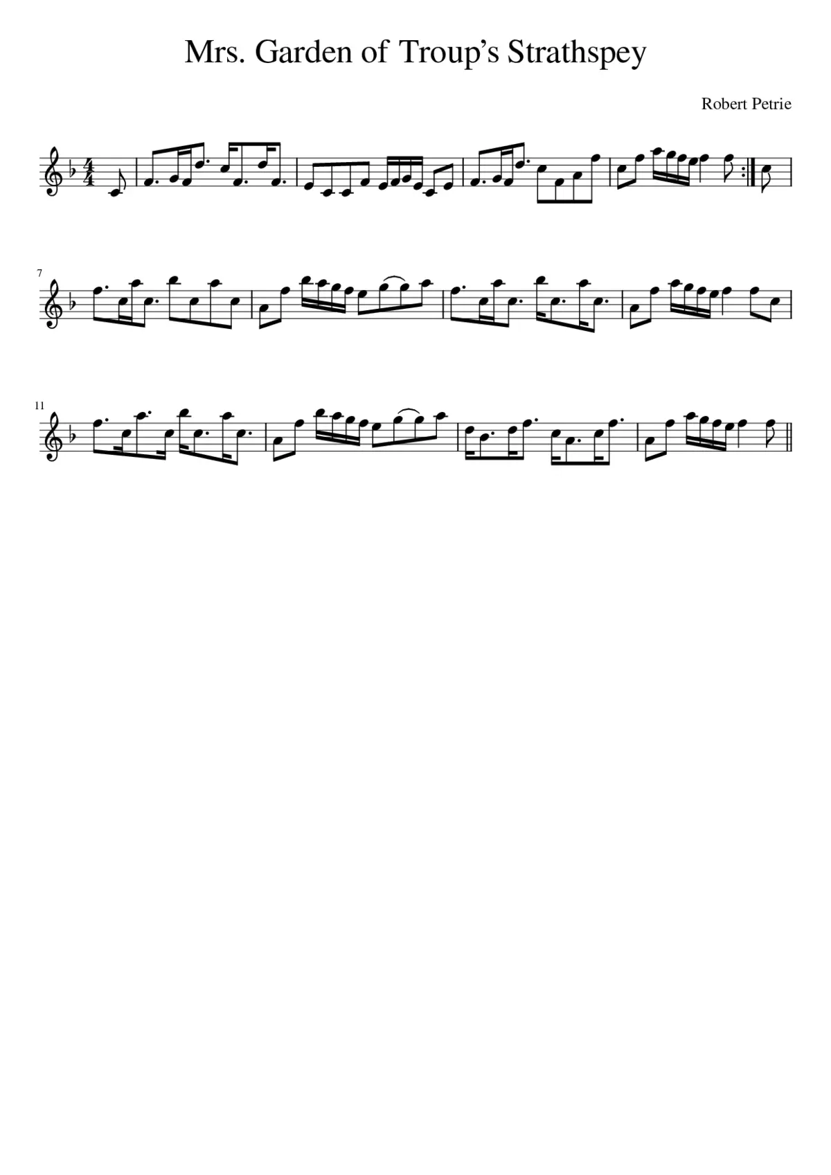 Mrs. Garden of Troups Strathspey - Page 1