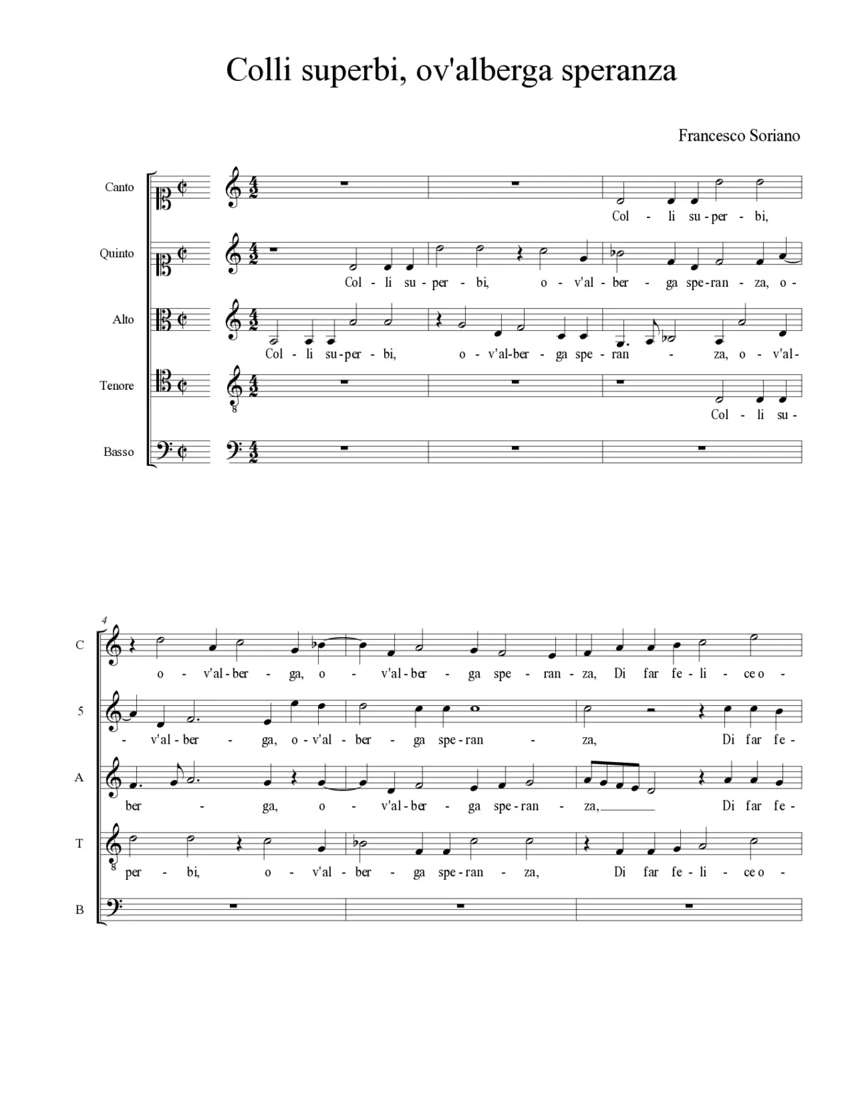 Colli superbi, ov'alberga speranza - Page 1