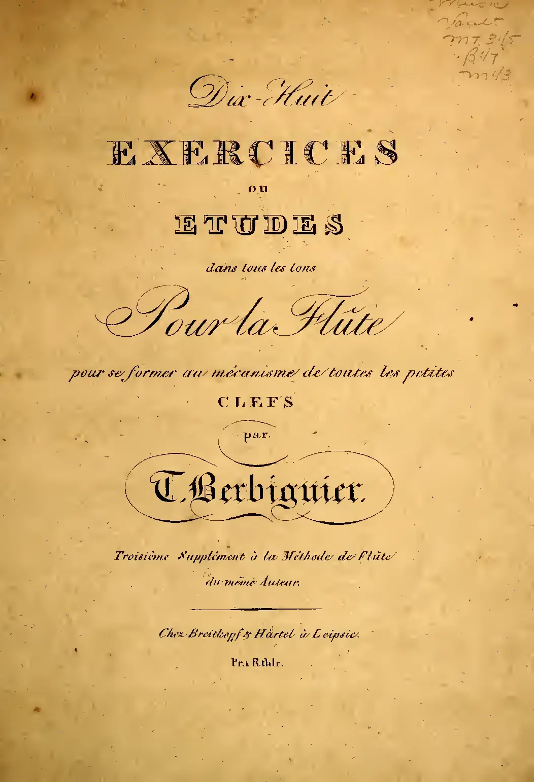 18 Exercises or Etudes pour Flute - Page 1