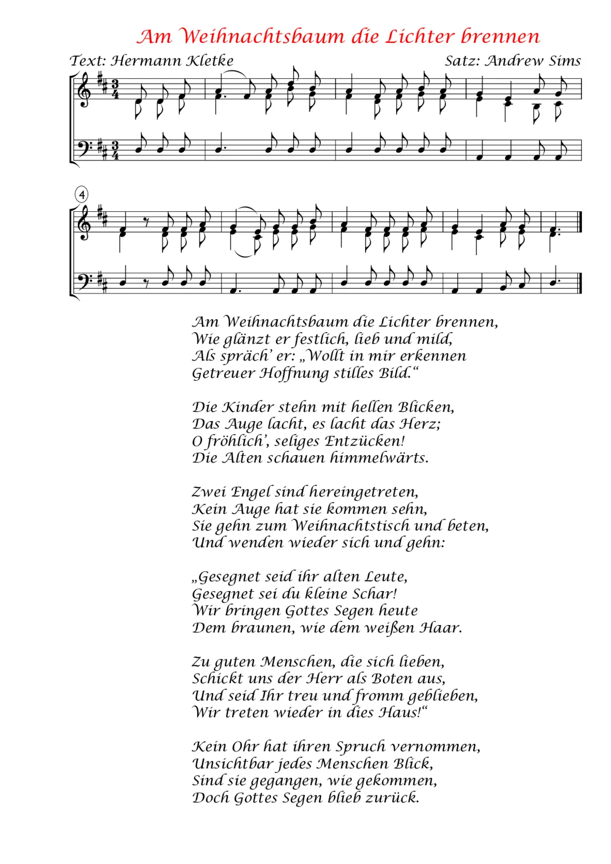 Am Weihnachtsbaum die Lichter brennen - Page 1