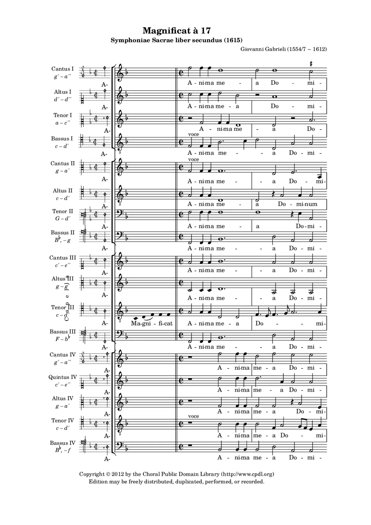 Magnificat à 17 - Page 1
