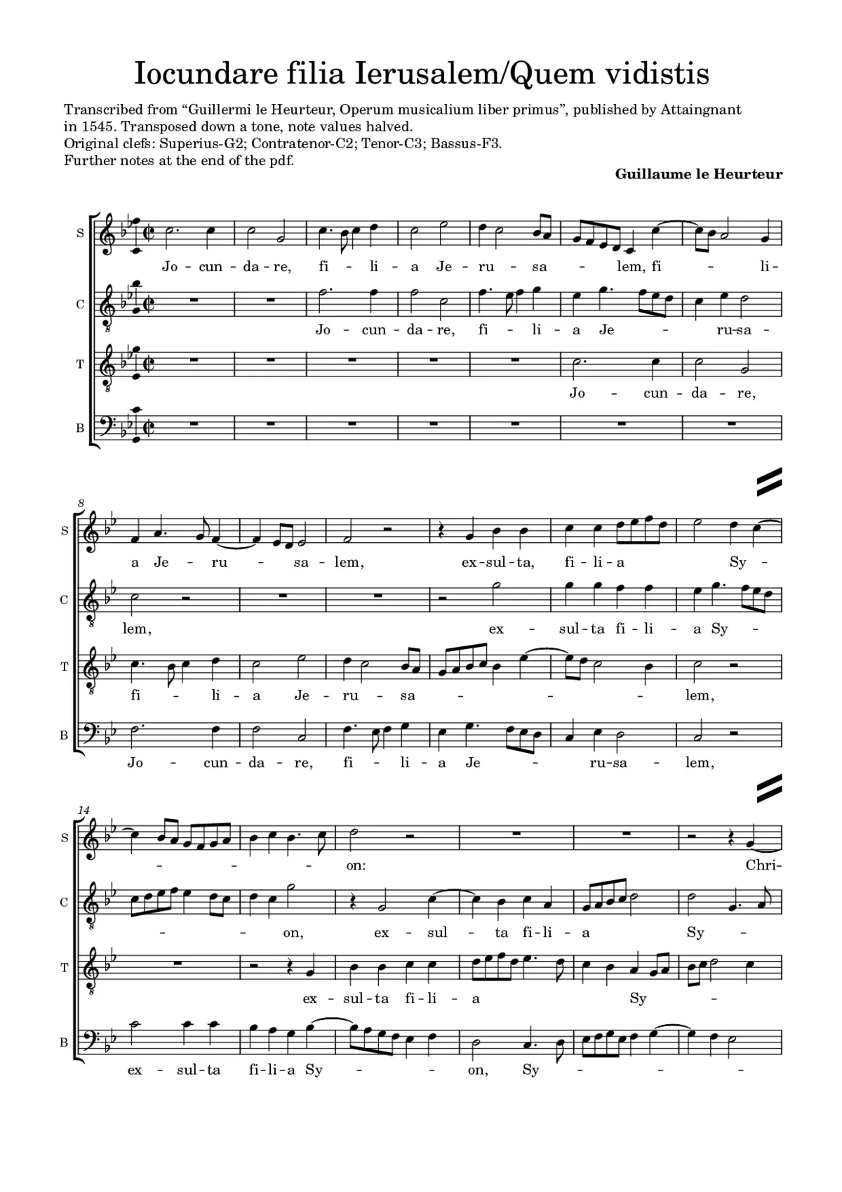 Jocundare filia Jerusalem - Quem vidistis pastores - Page 1