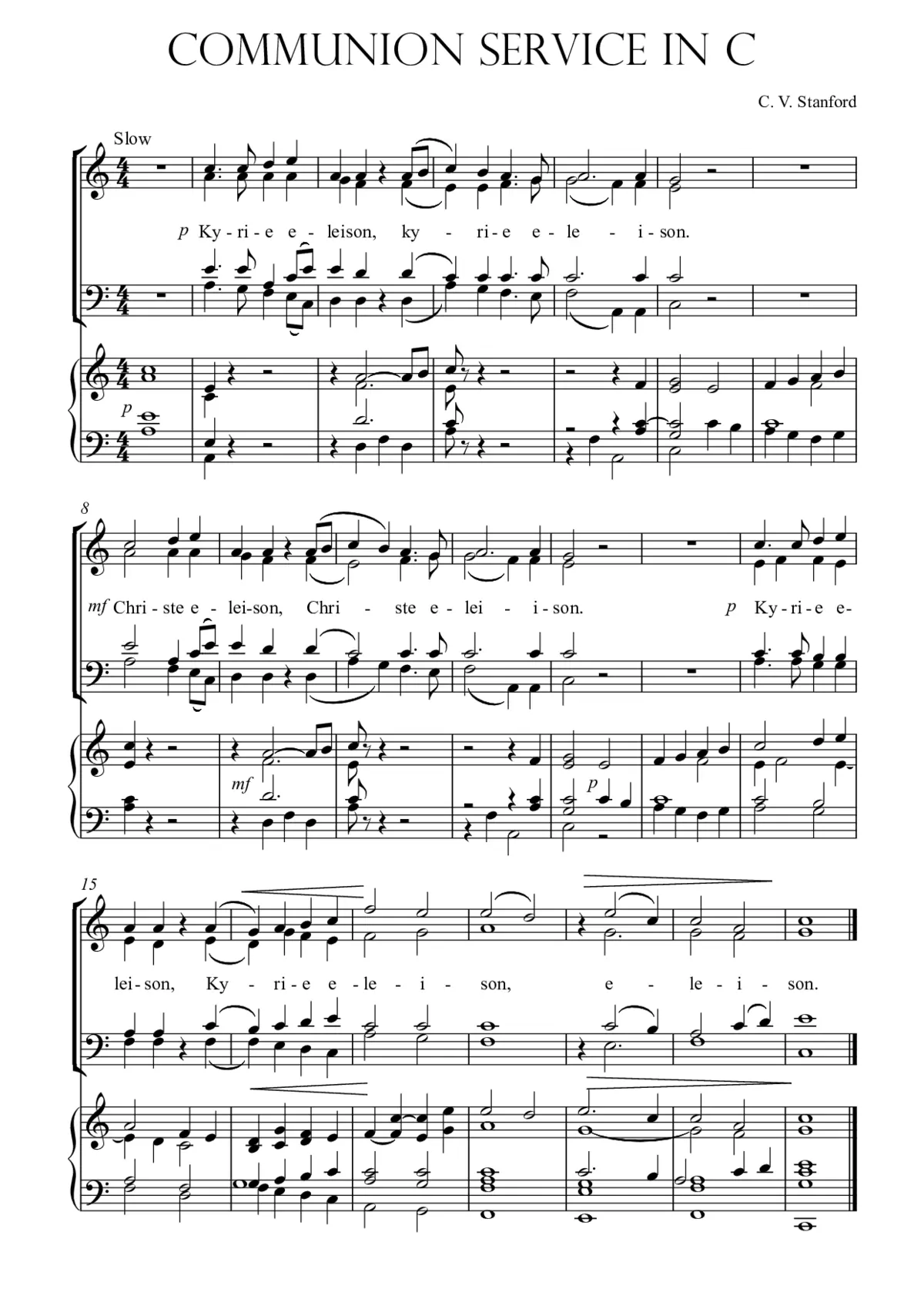 Communion Service in C - Page 1