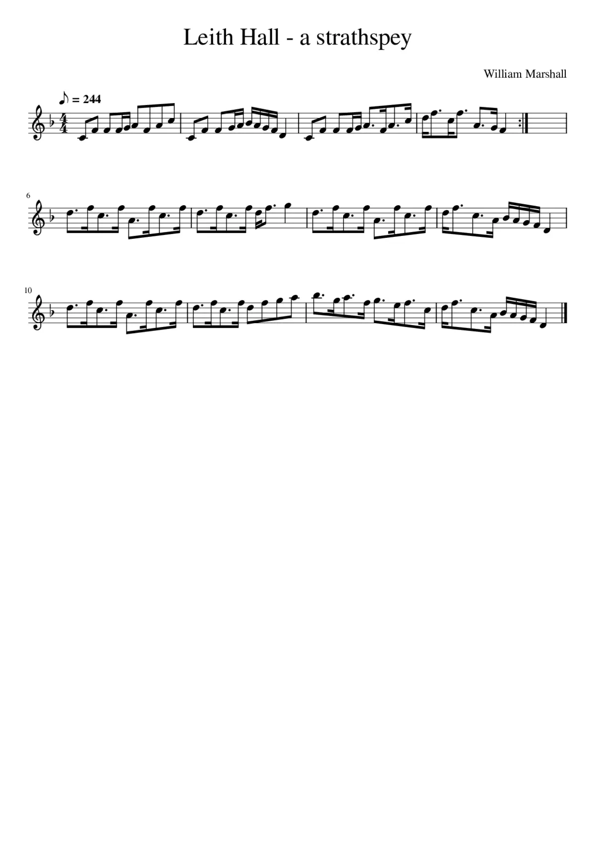 Leith Hall - a strathspey - Page 1