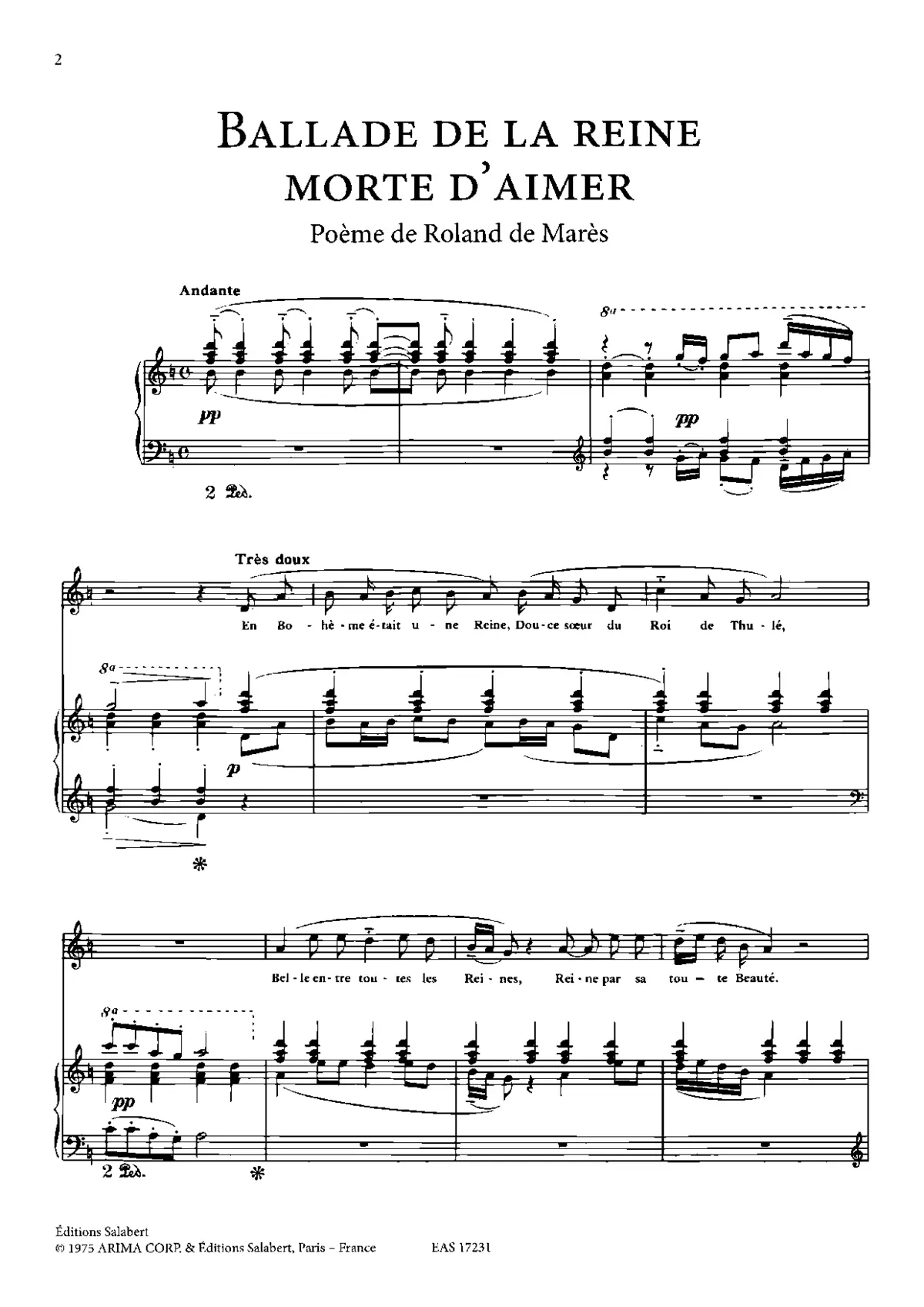 Ballade de la reine morte d'aimer - Page 1