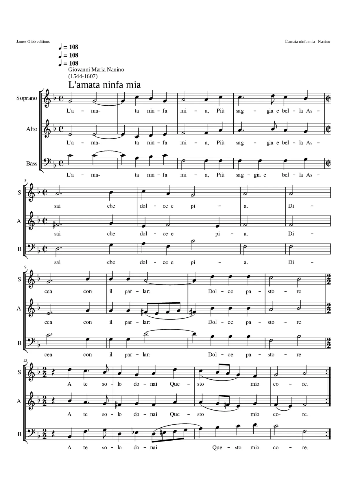 L'amata ninfa mia - Page 1