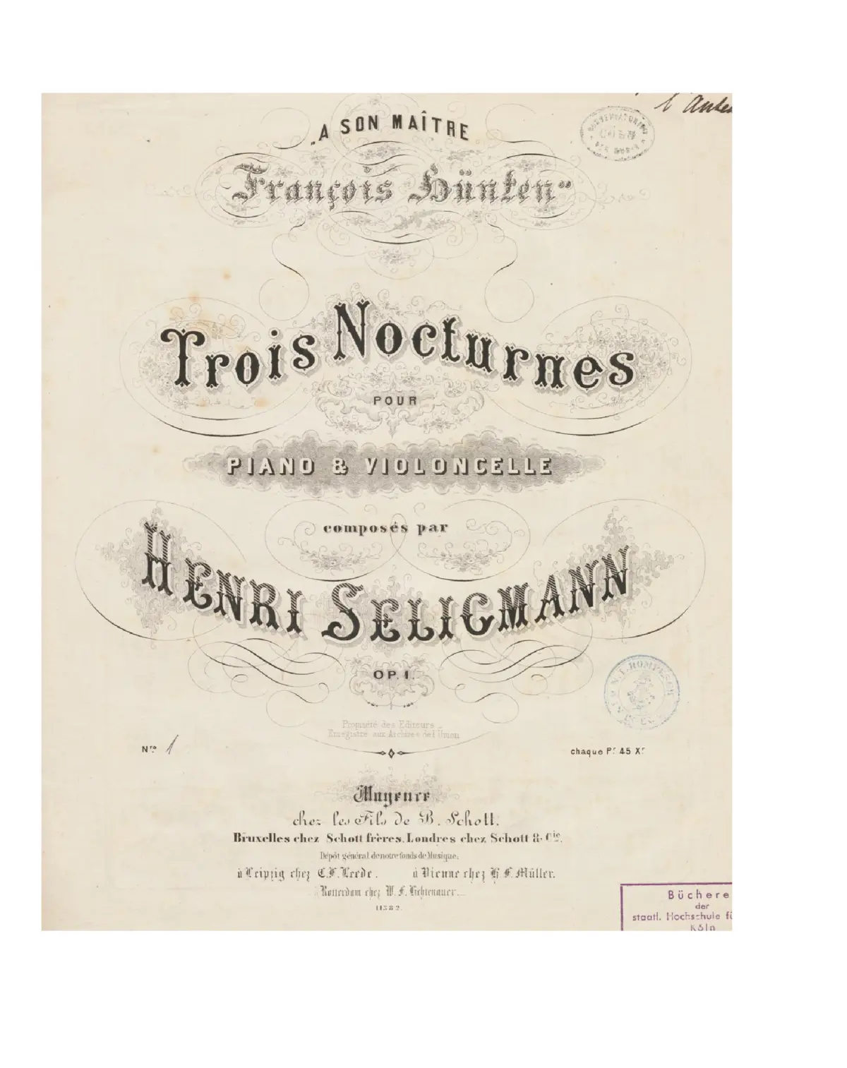 3 Nocturnes pour piano et violoncelle - Page 1