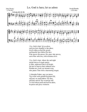 Lo, God is here; let us adore