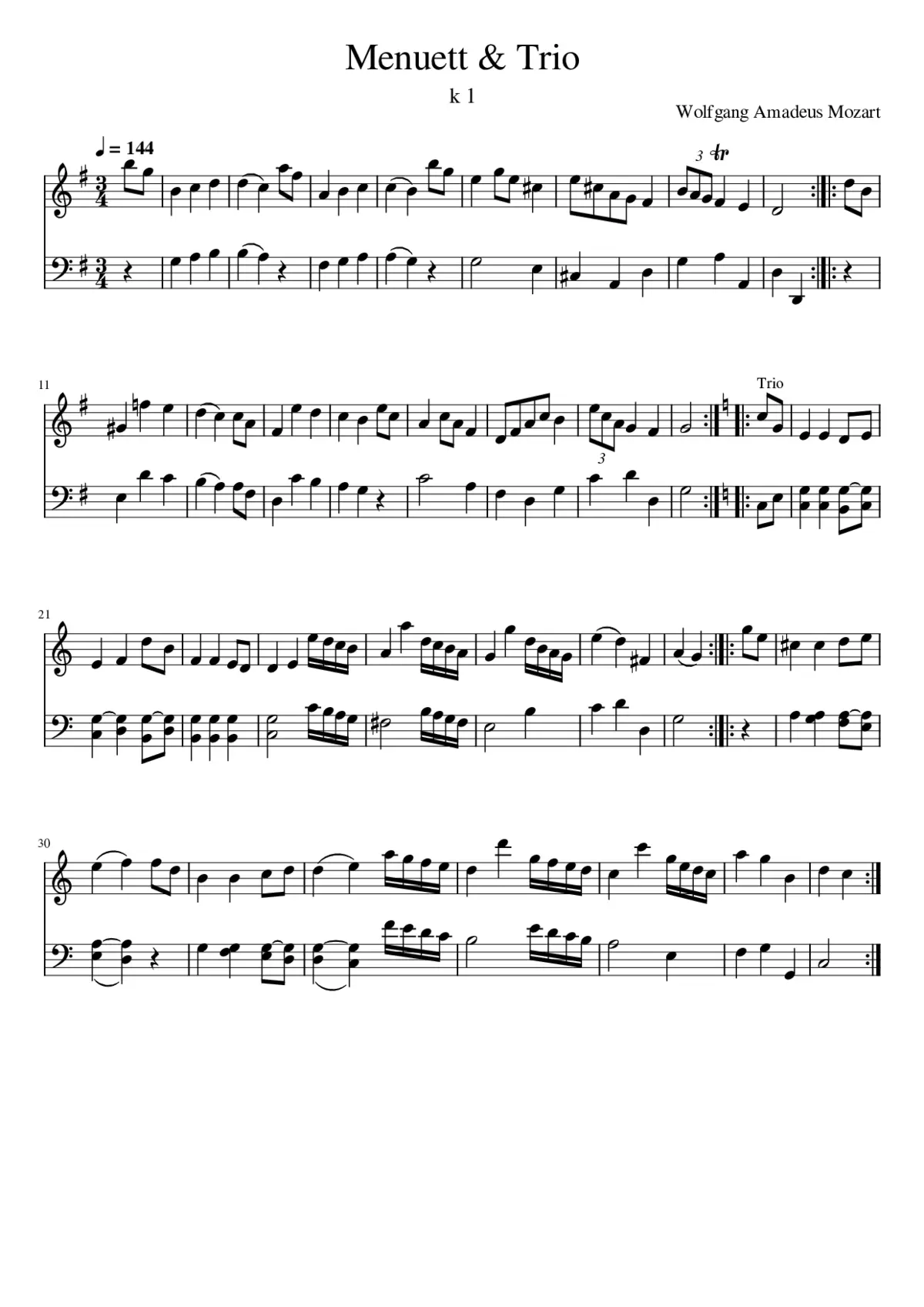 Menuett & Trio - Page 1