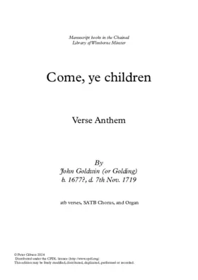 Come, ye children