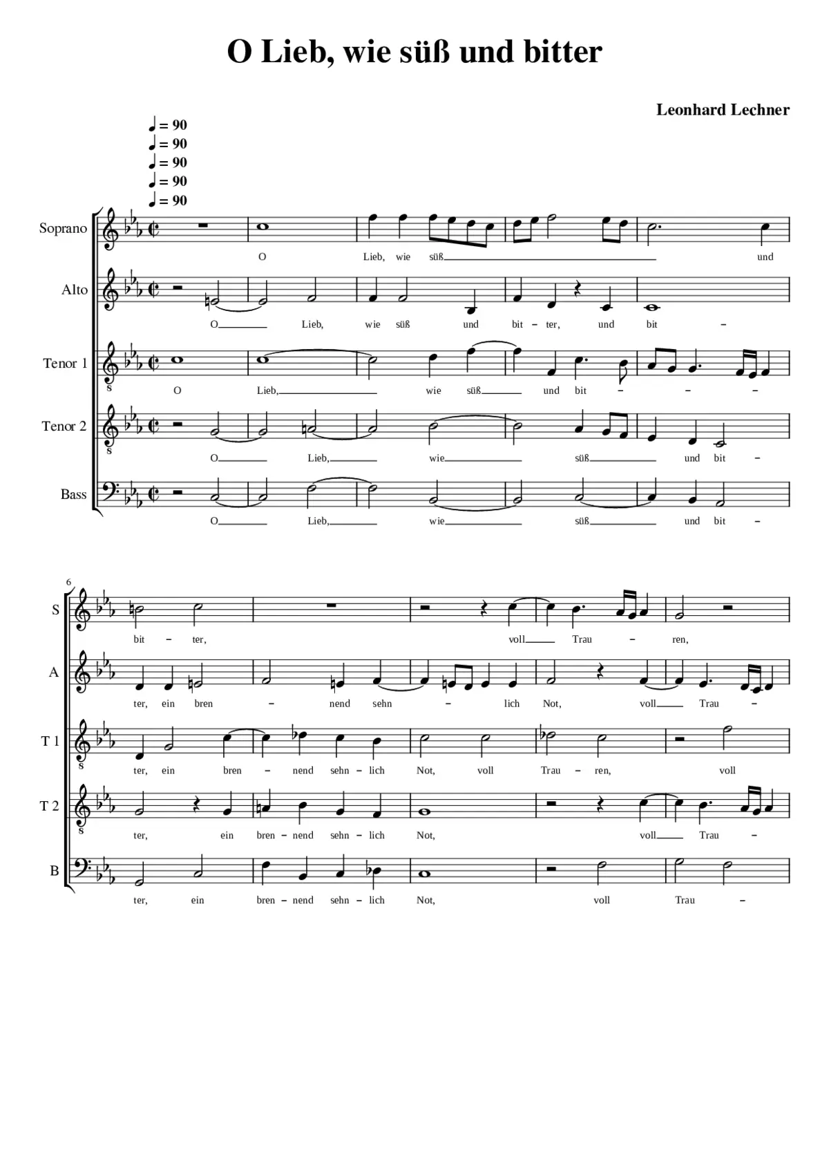 O Lieb wie süß und bitter - Page 1