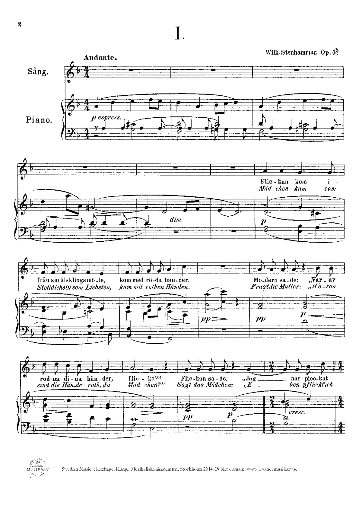 2 Songs from 'Idyll and epigram' - Page 1