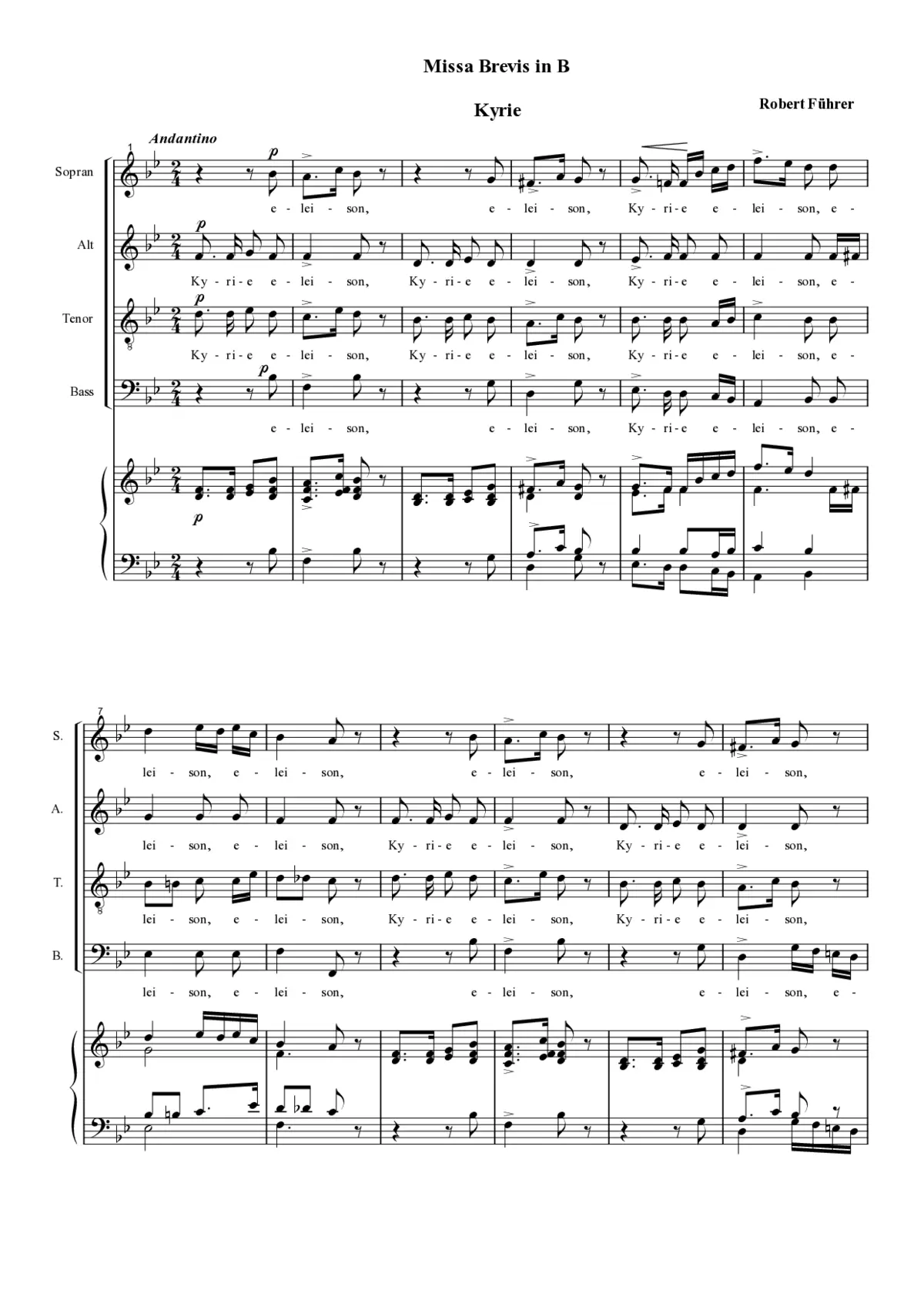 Missa brevis No. 2 in Bb - Page 1