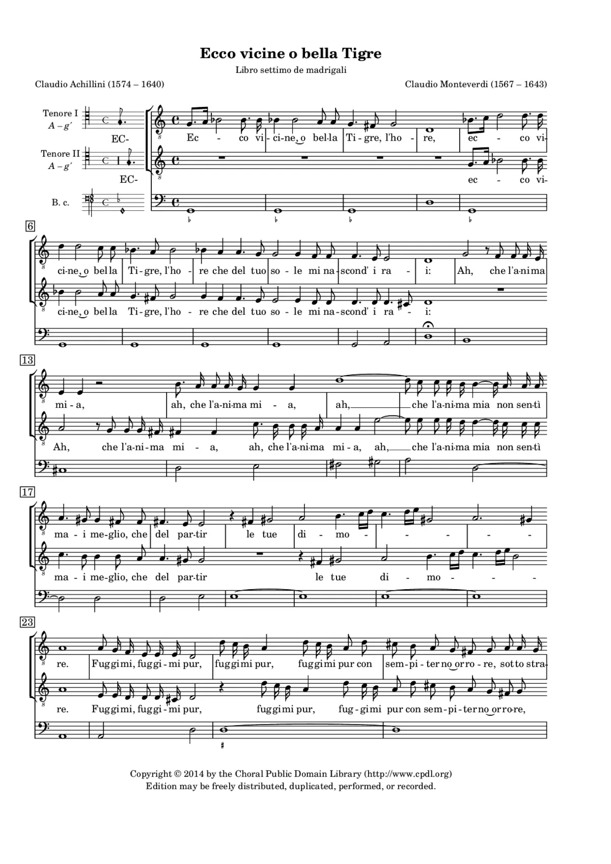 Ecco vicine o bella Tigre - Page 1