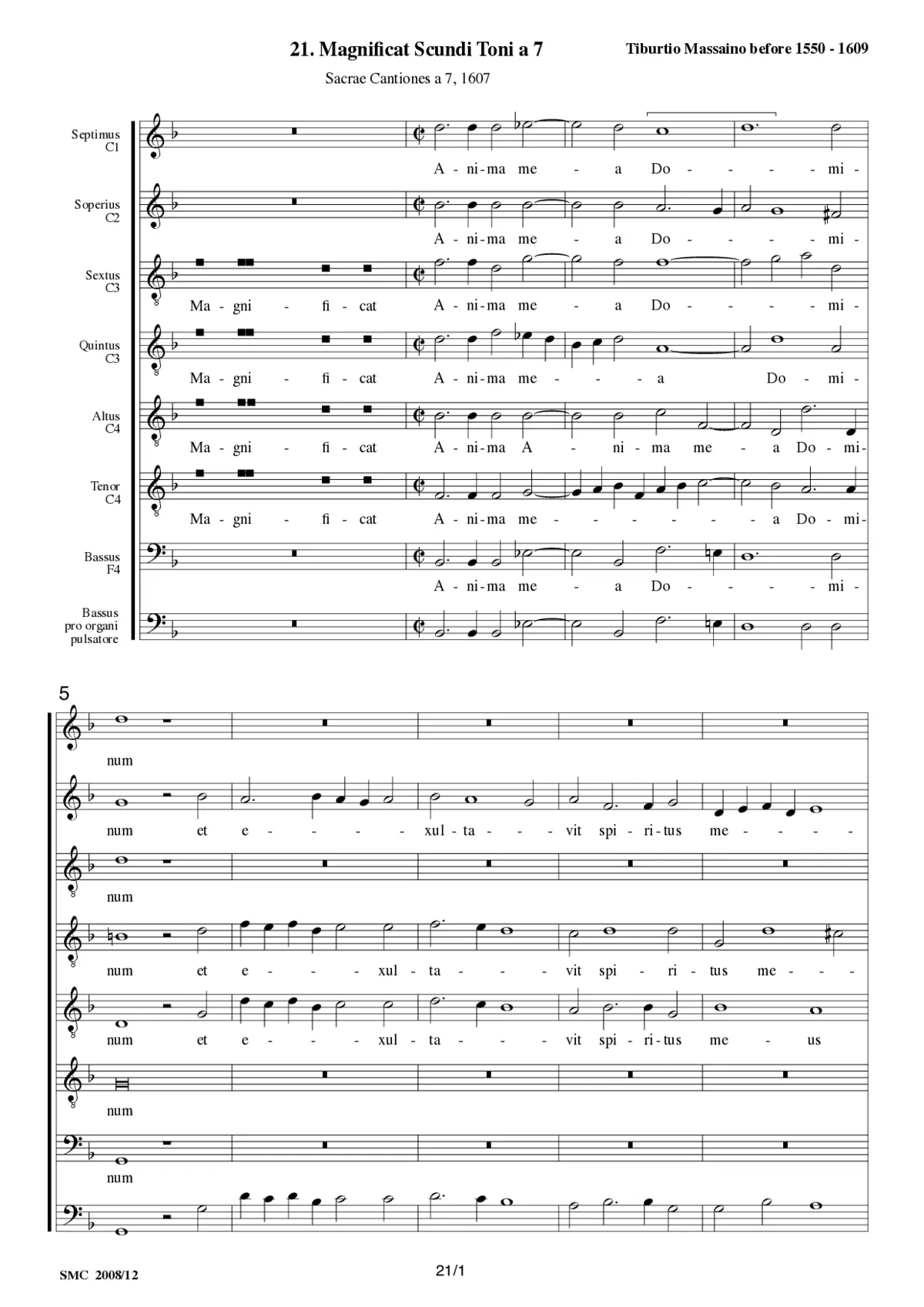 Magnificat Secundi Toni a 7 - Page 1