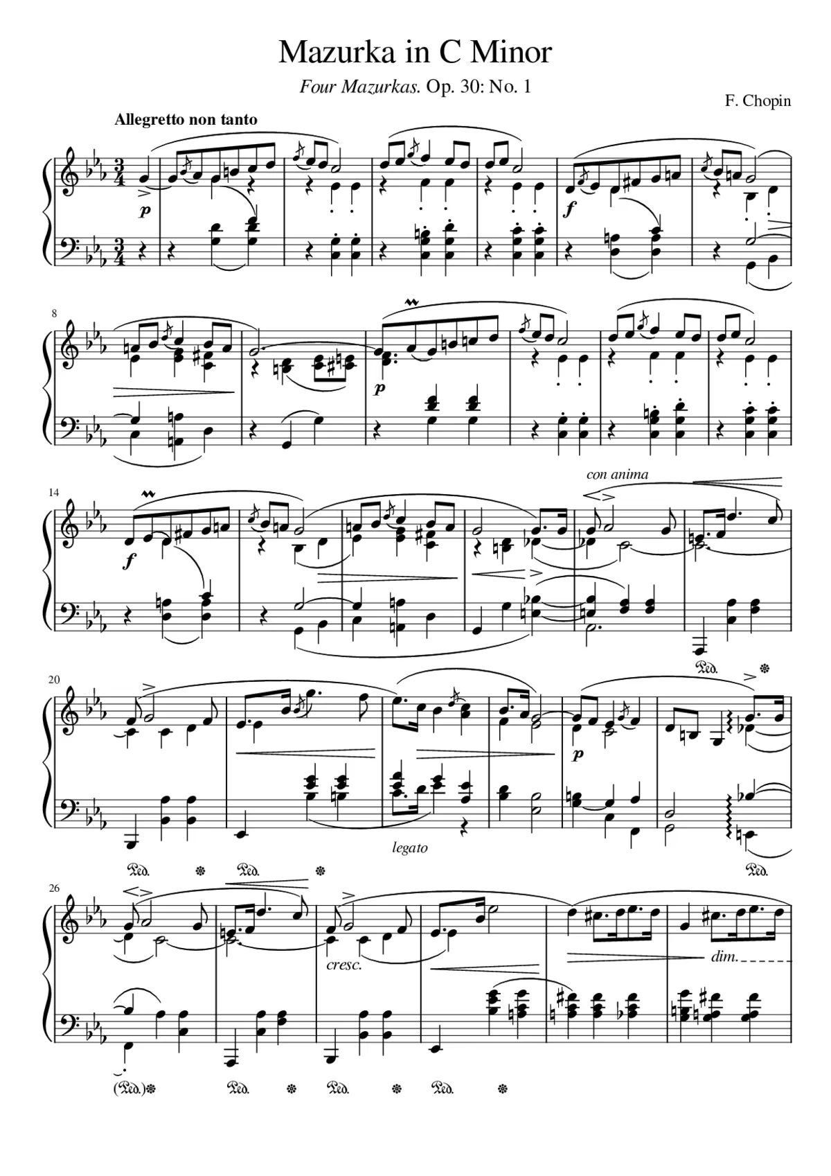 Mazurkas Op.30 - Page 1