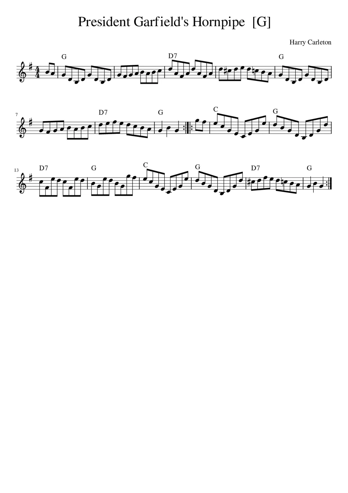 President Garfield's Hornpipe - Page 1