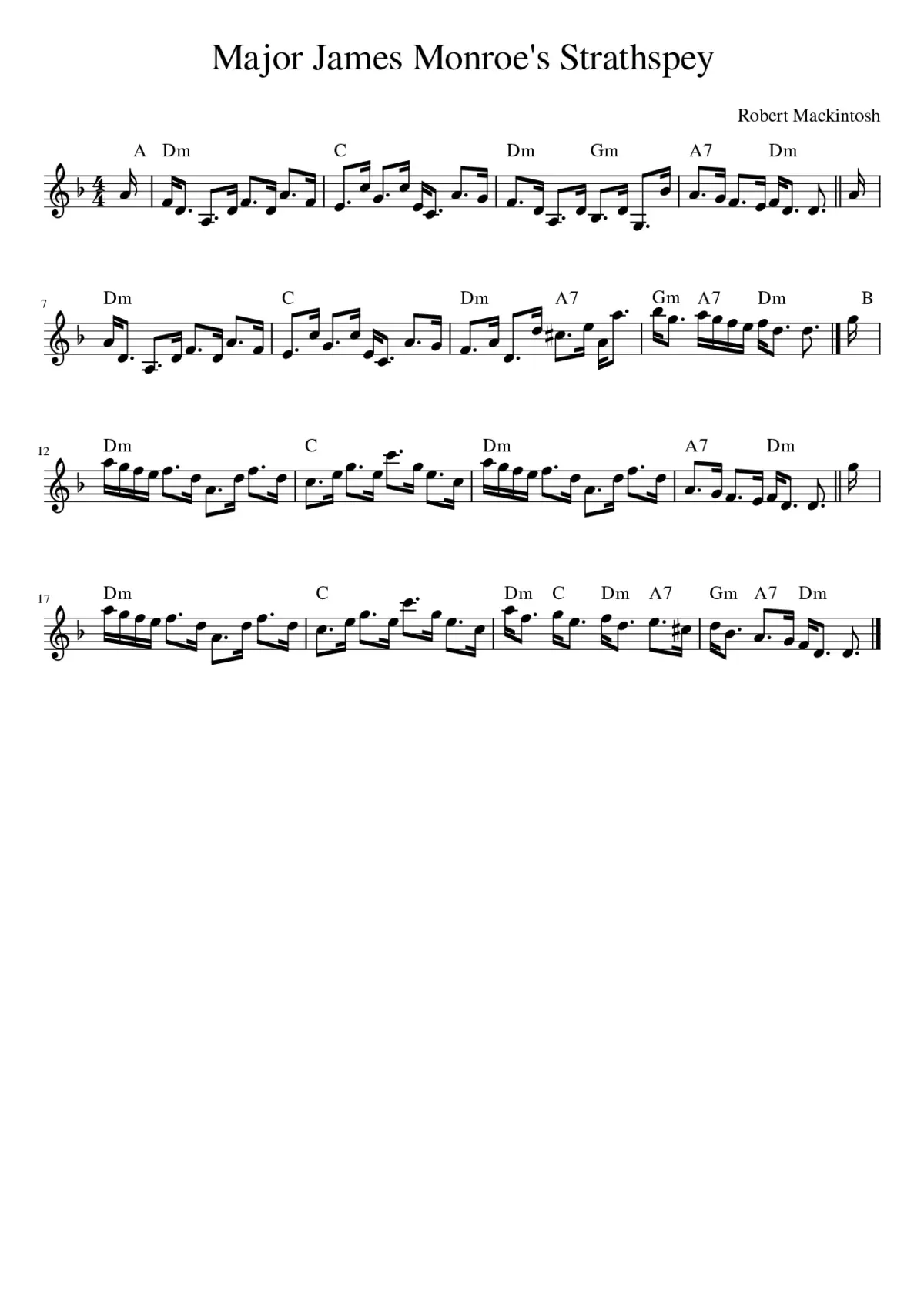 Major James Monroe's Strathspey - Page 1