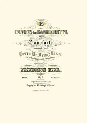 15 Canons in Kammerstyl, Op.1