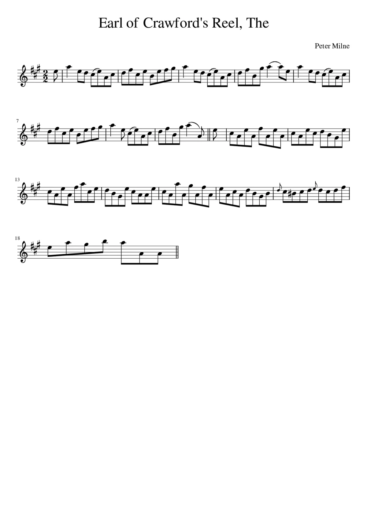 The Earl of Crawford's Reel - Page 1