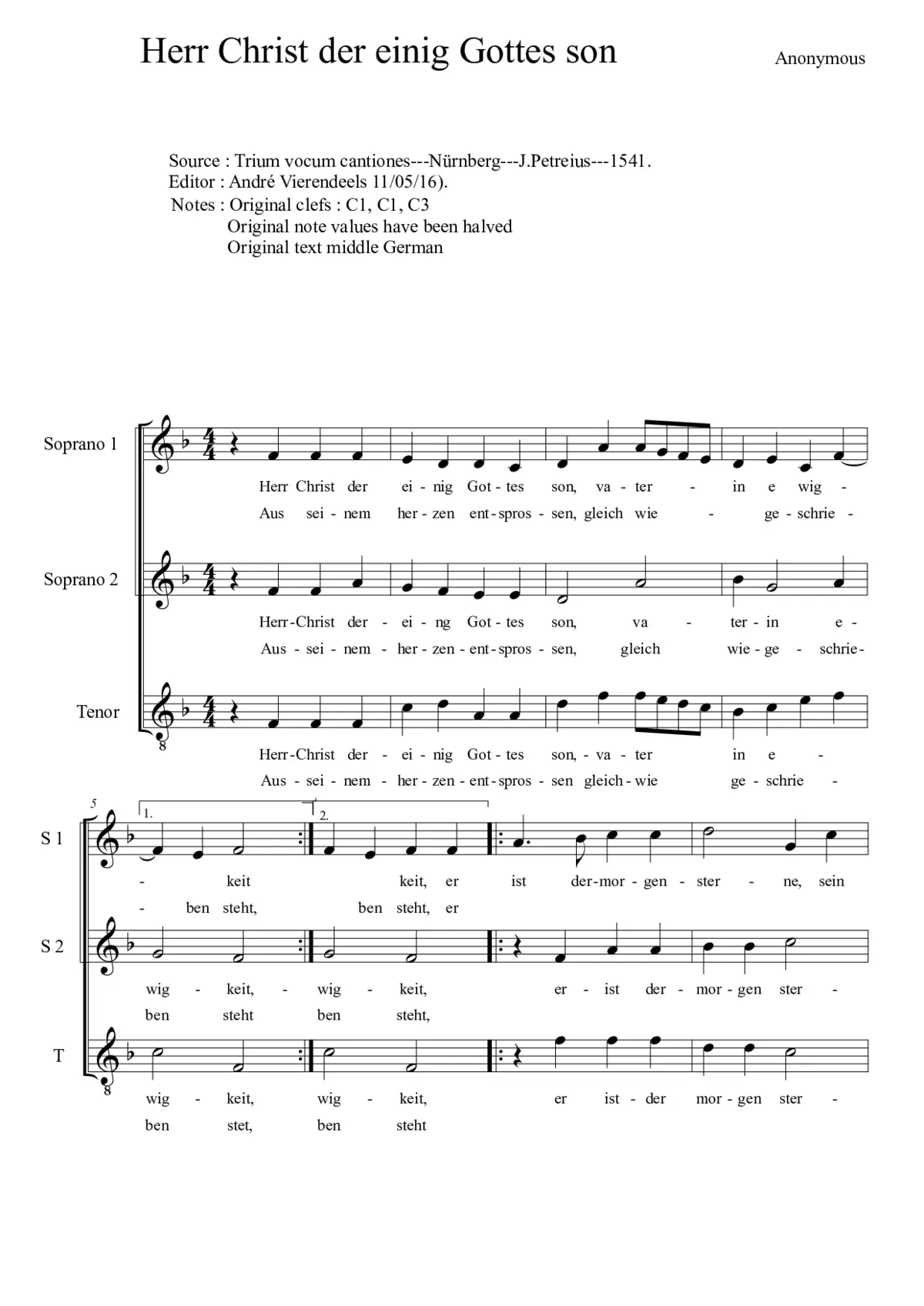 Herr Christ der einig Gottes Sohn - Page 1