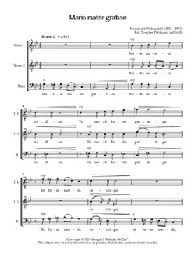 Maria, mater gratiae (men's voices)