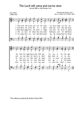 The Lord will come and not be slow