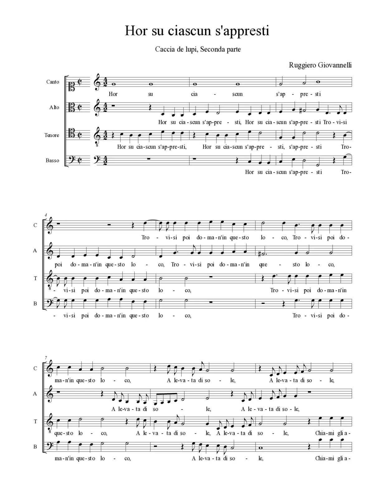 Hor su ciascun s'appresti - Page 1
