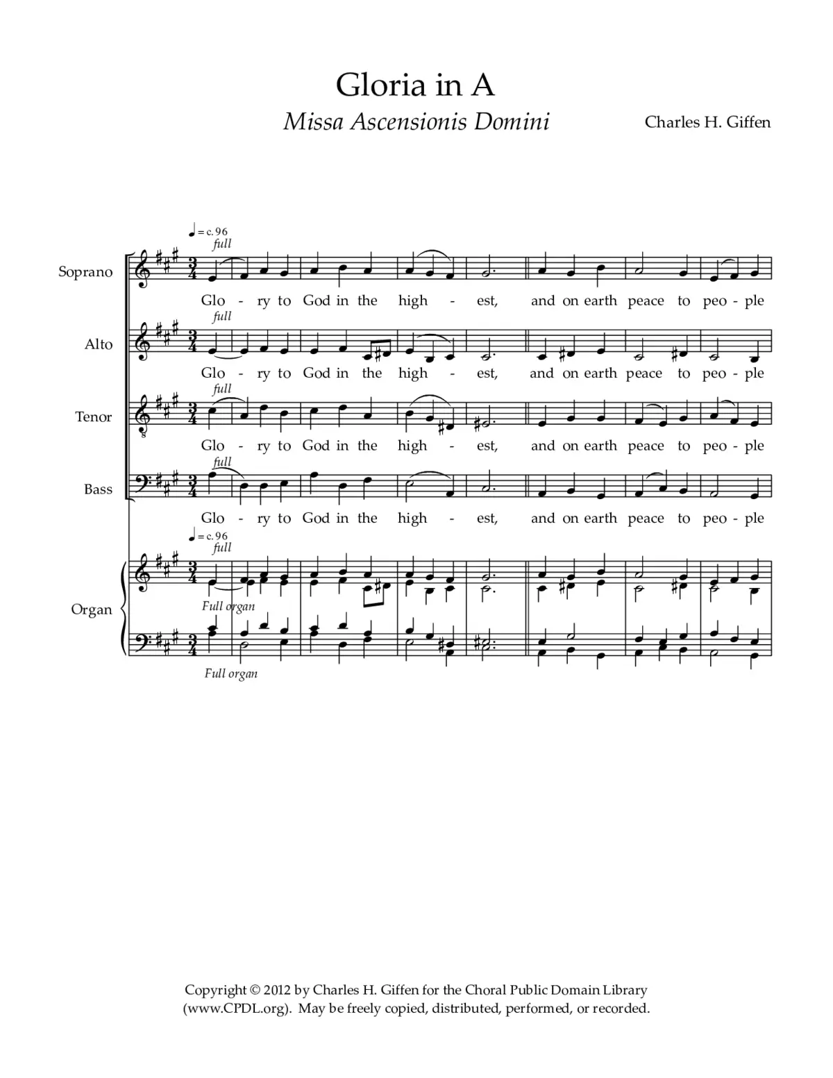 Gloria in A - Page 1