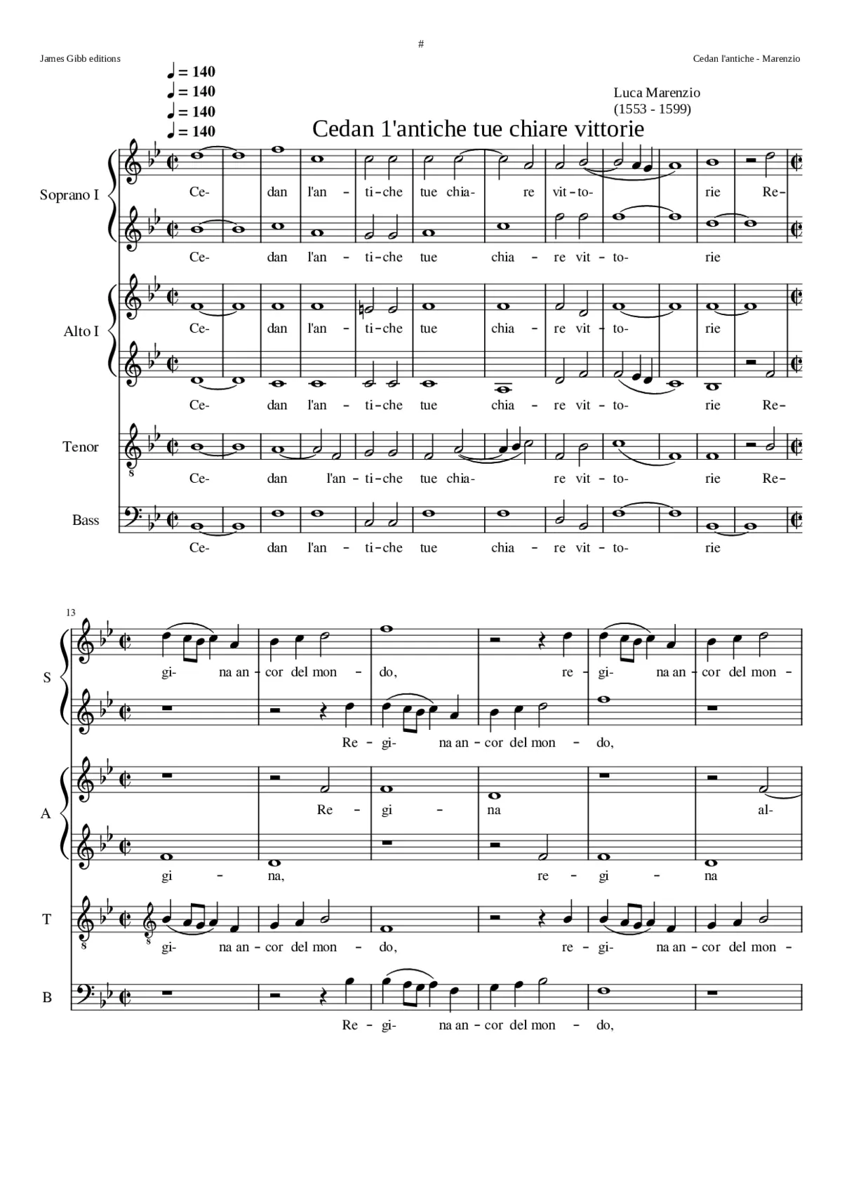 Cedan l'antiche tue chiare vittorie - Page 1