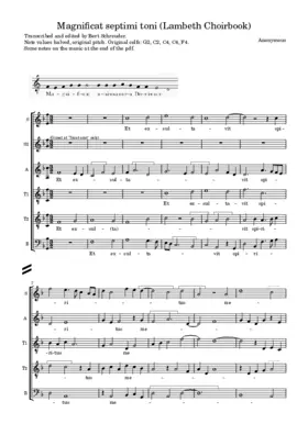 Magnificat septimi toni (Lambeth Choirbook)