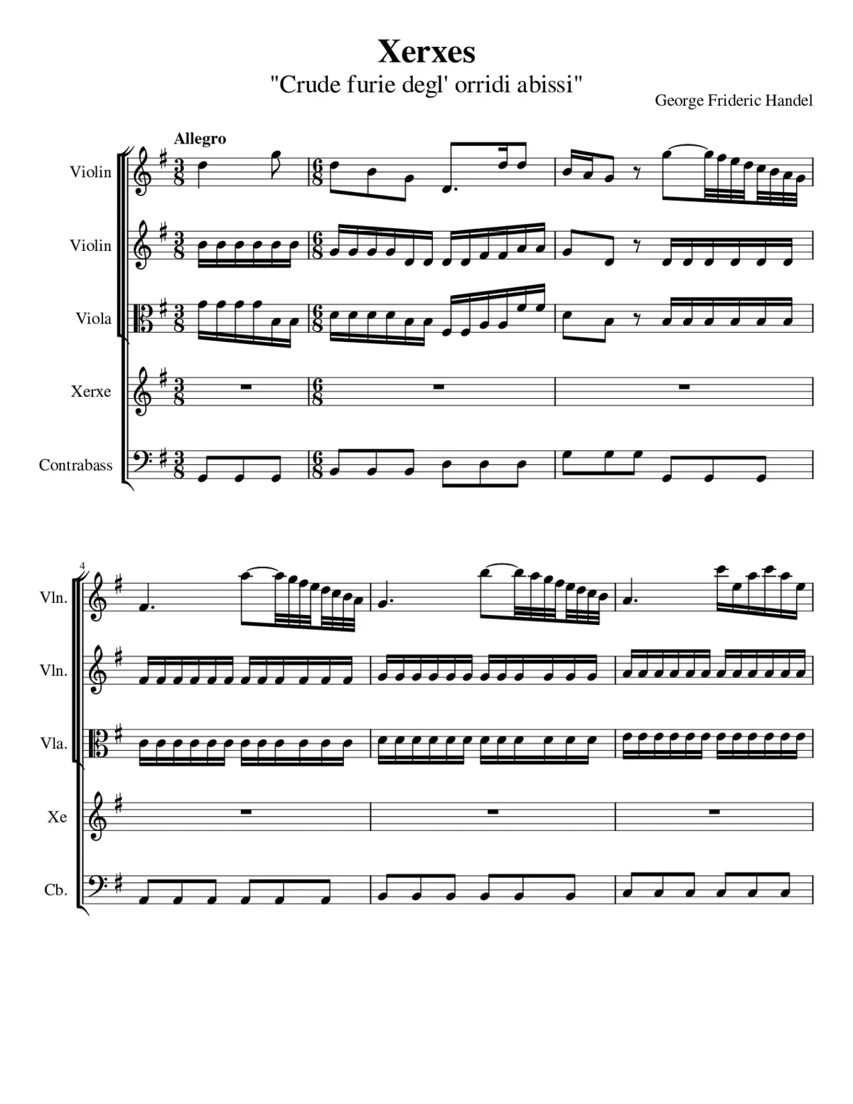 Serse HWV 40 - Page 1