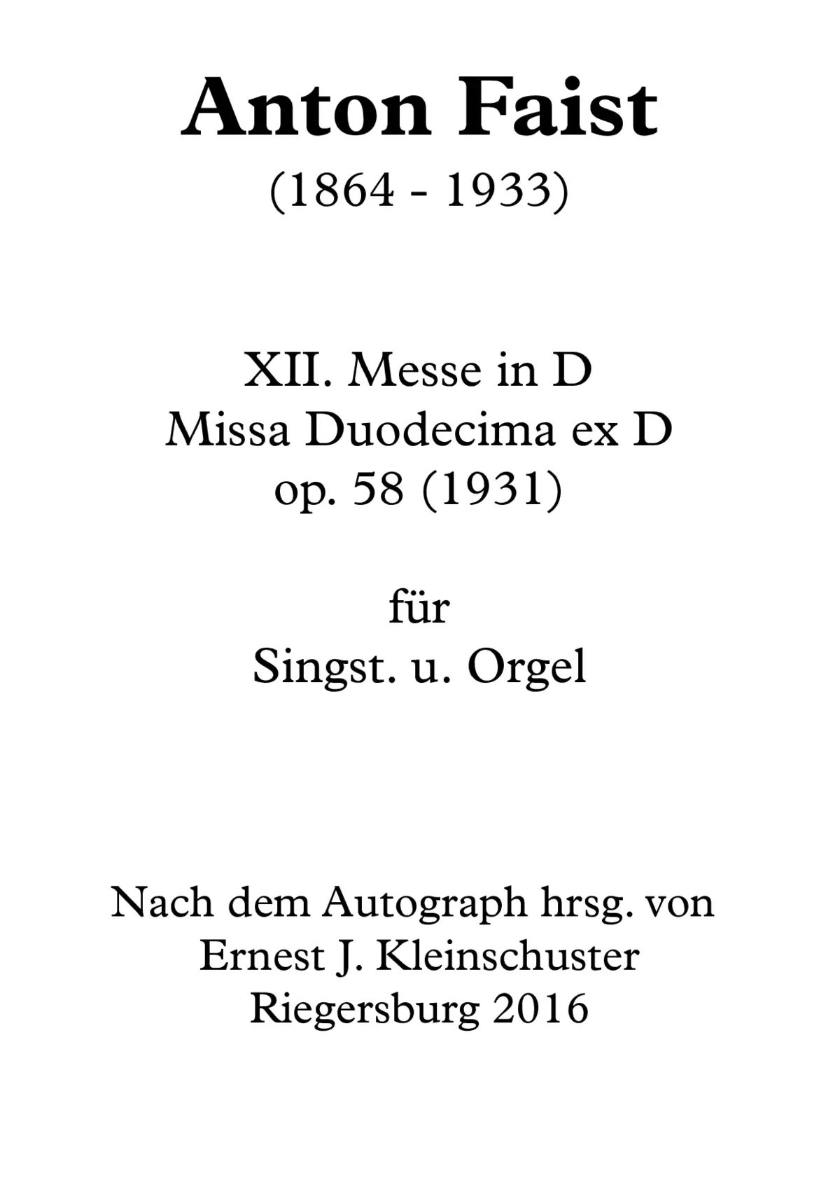 Missa Duodecima - Page 1